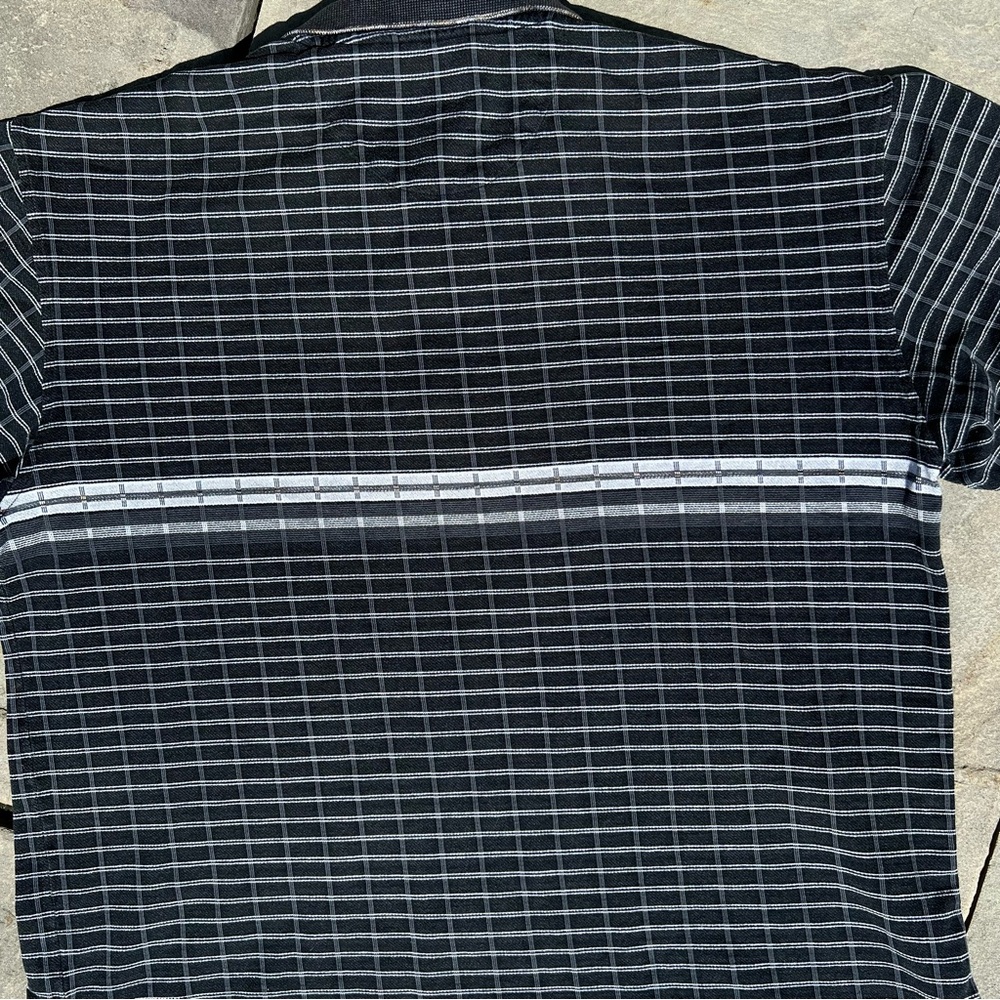 Y2k Rectangle Pattern Chest Stripe Polo - image 6